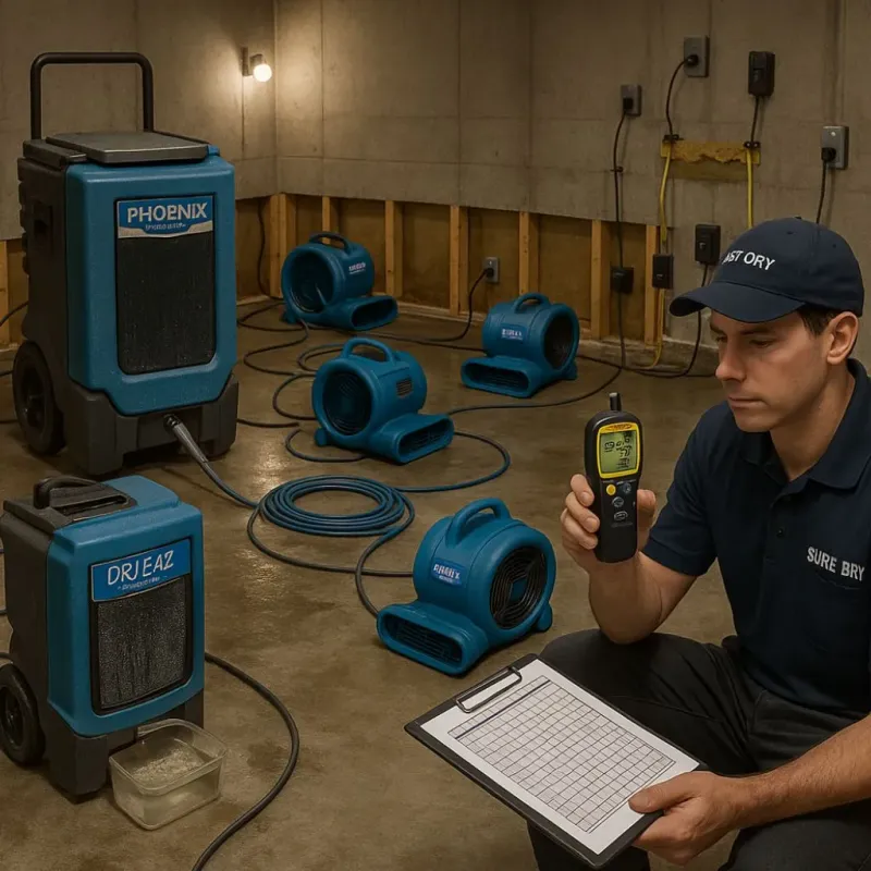 Structural Drying and Dehumidification process in Lockland, OH